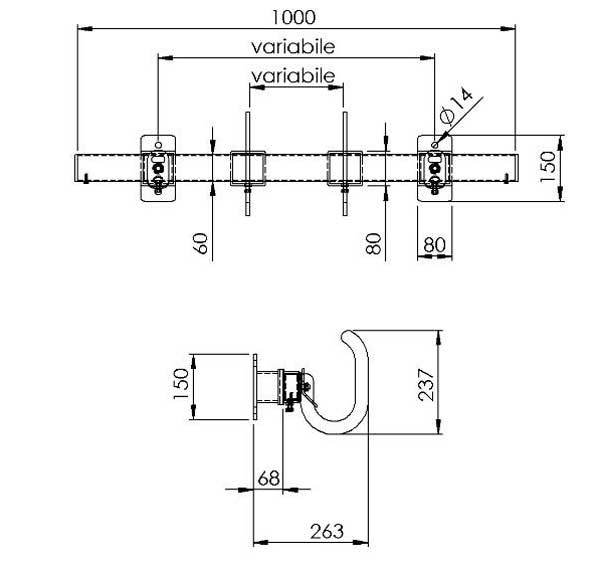 Dispositivi di ancoraggio per scale a pioli in alluminio scheda tecnica