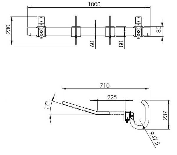 Dispositivi di ancoraggio per scale a pioli in alluminio scheda tecnica