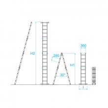 Scala multiposizione 4x3 - misure