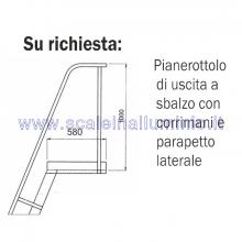 Scala per soppalchi in alluminio 600 mm 12 gradini senza prolunga - accessori: pianerottolo d'uscita