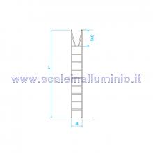 Scala per agricoltura 11 pioli con finali ad innesto misure