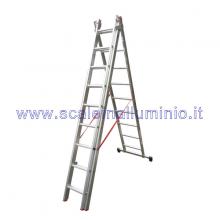 Scala in alluminio componibile allungabile 3 rampe 9 gradini posizione cavalletto