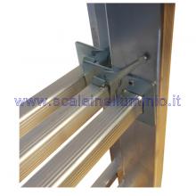 Scala in alluminio componibile allungabile 3 rampe 9 gradini ganci