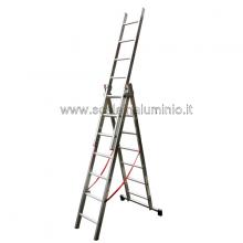 Scala in alluminio componibile allungabile 3 rampe 7 gradini