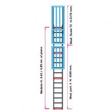 Scala con gabbia di protezione modulare n°10