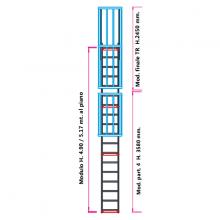 Scala con gabbia di protezione modulare n°11 disegno