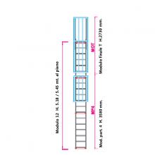 Scala con gabbia di protezione modulare n°12