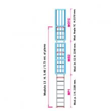 Scala con gabbia di protezione modulare n°13