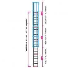 Scala con gabbia di protezione modulare n°16