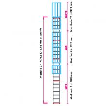 Scala con gabbia di protezione modulare n°17 