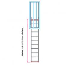 Scala con gabbia di protezione modulare n°4