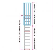 Scala con gabbia di protezione modulare n°5