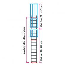 Scala con gabbia di protezione modulare n°8