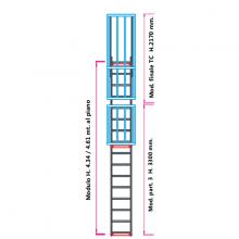 Scala con gabbia di protezione modulare n°9