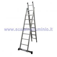 Scala componibile 2 x 8 con con barra regolabile