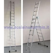 Scala componibile 2 x 10 a compasso ed a sfilo