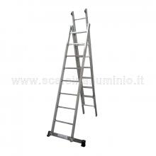 Scala con fune 2 rampe 12 gradini base regolabile