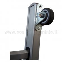 Scala con fune 2 rampe 12 gradini base regolabile rotelline di scorrimento