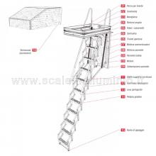 Scale retrattili per soffitte e sottotetti motorizzata 70 x 100 h 325 disegno