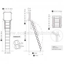 Scale retrattili a parete per soffitte e sottotetti oppure soppalchi 50 x 80 misure d'ingombro