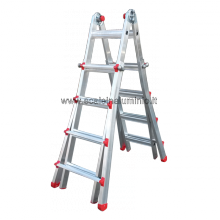 Scala in alluminio telescopica a doppia salita gradini 4+5