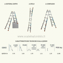 Scale in alluminio telescopica - Scala Queen 34 