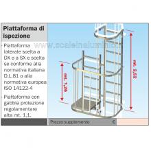 Scala con gabbia di protezione piattaforma di ispezione