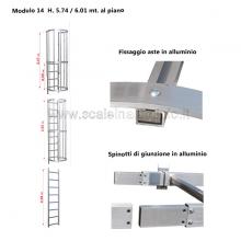 Scala con gabbia di protezione modulare n°14 particolari