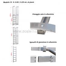 Scala con gabbia di protezione modulare n°15 particolari