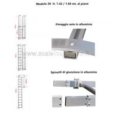 Scala con gabbia di protezione modulare n°20 particolari