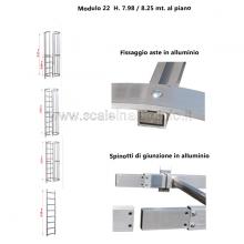 Scala con gabbia di protezione modulare n°22 particolari