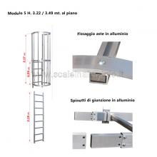 Scala con gabbia di protezione modulare n°5 particolari