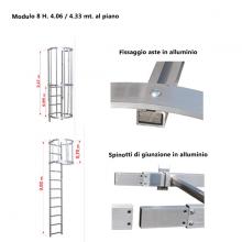 Scala con gabbia di protezione modulare n°8 particolari