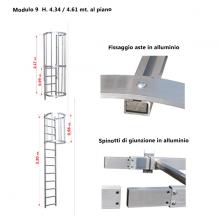 Scala con gabbia di protezione modulare n°9 particolari