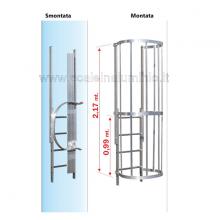 Scala con gabbia di protezione modulo finale TC