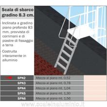 Scala di sbarco gradino 8.3 cm H. piano 0.52 mt. per scale modulari con gabbia 