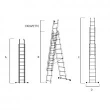 Scala componibile in alluminio Export 3 X 11 misure