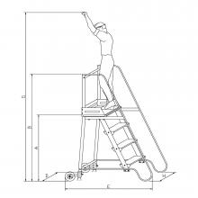 Scala sgabello sg 3 gradini misure