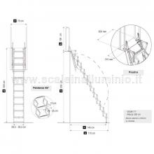 Scale retrattili per soppalchi foro 70 x 100 immagine misure disegno con misure