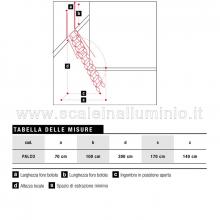 Scale retrattili per soppalchi foro 70 x 100 immagine ingombri