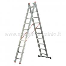 Scala componibile in alluminio professionale in alluminio 2 rampe 6 gradini