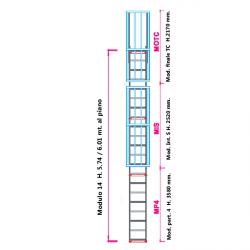 Scala con gabbia di protezione modulare n°14