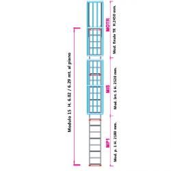 Scala con gabbia di protezione modulare n°15