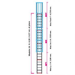 Scala con gabbia di protezione modulare n°16