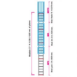 Scala con gabbia di protezione modulare n°17