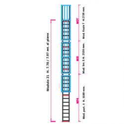 Scala con gabbia di protezione modulare n°21