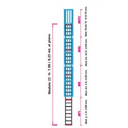 Scala con gabbia di protezione modulare n°22