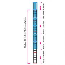 Scala con gabbia di protezione modulare n°24