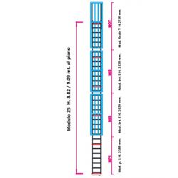 Scala con gabbia di protezione modulare n°25