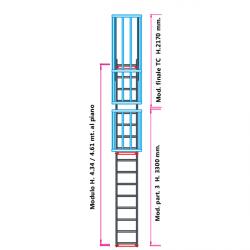 Scala con gabbia di protezione modulare n°9